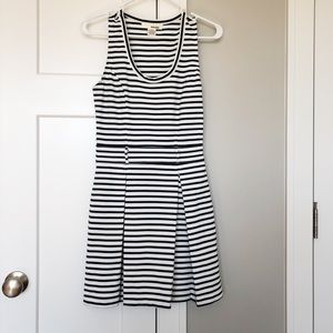 Navy and white striped dress